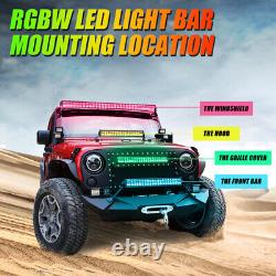 Auxbeam 42 Curved RGBW COLOR CHANGING LED Light Bar Roof For Polaris General
