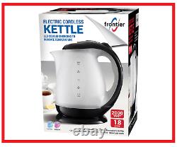 Black Colour Changing Led Cordless Electric Kettle 1.8 Litre 2000w Illuminated