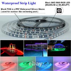 Black PCB 200FT 150FT 100FT 50FT 60LED/M Waterproof WiFi RGB LED Strip Light 12V