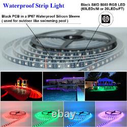 Black PCB 250FT 150FT 100FT 50FT 60LED/M Waterproof WiFi LED RGB Strip Light 12V