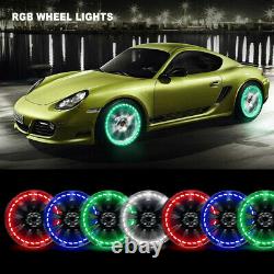 Bluetooth Control Bright RGB Color Change LED Wheel Light Kit For 17'' Rim