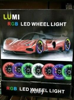 Bluetooth Control Bright RGB Color Change LED Wheel Light Kit For 20'' Rim
