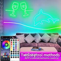 Bright 100ft RGB Neon Lighting Set Waterproof, Flexible & App Controlled