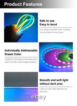 COB LED Strip Light Dream Color 5mm 5V WS2812B RGBIC Addressable For DIY Decor