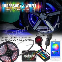 Car Truck LED Wheel Ring Lights LED Under Body Glow Lights Color Shift Changing