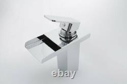Cascada Color Changing LED Waterfall Bathroom Sink Faucet (Chrome Finish) HDD721