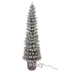 Celebrations 5 ft. Slim LED 100 ct Flocked Diamond Potted Color Changing