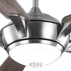 Chelton 46 in. White Color Changing Integrated LED Brushed Nickel Ceiling Fan