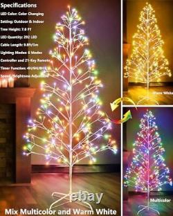 Christmas Lighted Tree Lights 7.6FT 292LED Multiple Color Change Christmas