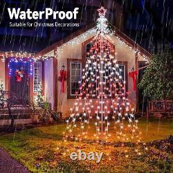 Christmas Tree-10Ft 404 LED, Remote Controll Iron Pole Waterfall Holiday Tree