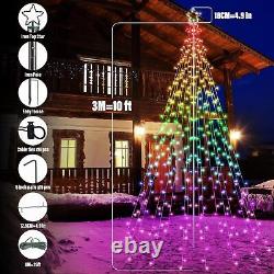 Christmas Tree-10Ft 404 LED, Remote Controll Iron Pole Waterfall Holiday Tree