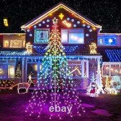 Christmas Tree-10Ft 404 LED, Remote Controll Iron Pole Waterfall Holiday Tree