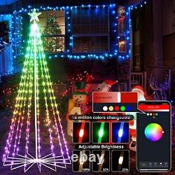 Christmas Tree Star Lights, 7FT 295LED Smart Color Change Christmas Lights 7ft
