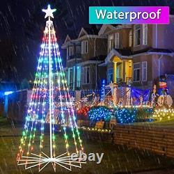 Christmas Tree Star Lights, 7FT 295LED Smart Color Change Christmas Lights 7ft