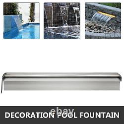 Color Changing 23.6 Lighted Spillway LED Stainless SteelWall Pond Spillway