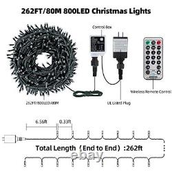 Color Changing Christmas Tree 262FT 800 LED Warm White & Multicolor/ Plug in