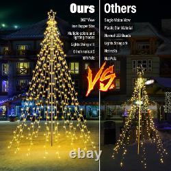 Color Changing Christmas Tree Lights 10Ft 404 LED with 7.08 Topper, Remote Co