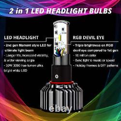Color Changing LED Headlight Bulb Kit for 2X Brightness Devil Eye XK045003