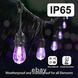 Color Changing Outdoor String Lights, RGB Cafe LED String Light with 30 96FT