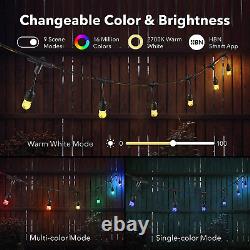 Color Changing String Lights 36Ft Smart LED String Lights Outdoor RGBW Patio Str
