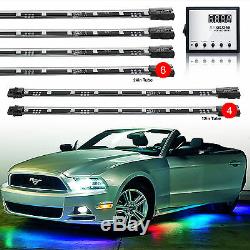Color Changing Under Car Truck Boat Underglow 12 Tube Lights Wide Angle LED