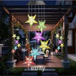 Color-Changing Wind Chime Lights LED Solar Star Garden Yard Decor Waterproof