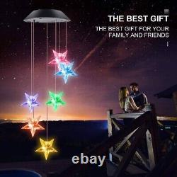 Color-Changing Wind Chime Lights LED Solar Star Garden Yard Decor Waterproof