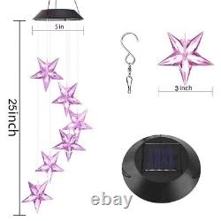 Color-Changing Wind Chime Lights LED Solar Star Garden Yard Decor Waterproof