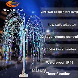 Colorful 240 LED Weeping Willow Tree Light, Lighted Colors Changing 5Ft Chris
