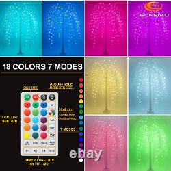 Colorful LED Weeping Willow Tree Lights, Lighted Color Changing 5FT Christmas