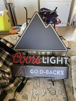 Coors light Go D-Backs LED illuminated sign 30x24 milti color changing