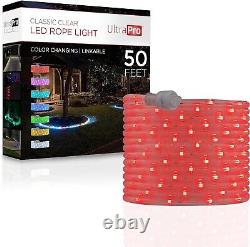 Customizable 50ft RGB Outdoor & Indoor LED Rope Lights Linkable & Easy Install