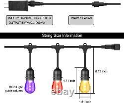 DGO 96FT Color Changing Outdoor String Lights, RGB Cafe LED String Light with