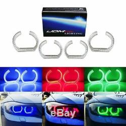 DTM Style Horseshoe RGB LED Angel Eye Rings with Acrylic Covers For BMW Headlights