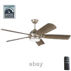 Decorators Collection Camrose 60 Color Changing LED Br. Nickel Ceiling Fan