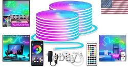 Durable 100ft Neon LED Strip Lights IP65 Waterproof & Remote Control Included