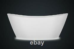 Empava 67 in. Acrylic Freestanding Bathtub 7 Color Changing LED Lights Soak Tub