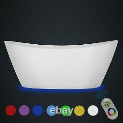 Empava 67 in. Acrylic Freestanding Bathtub 7 Color Changing LED Lights Soak Tub