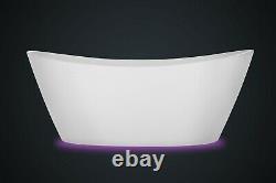 Empava 67 in. Acrylic Freestanding Bathtub 7 Color Changing LED Lights Soak tub