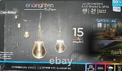 Enbrighten 48ft Plug-in Black Indoor/Outdoor String Light 24 Changing Colors