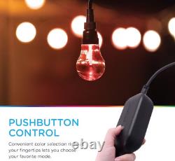 Enbrighten 48ft Plug-in Black Indoor/Outdoor String Light With 24 Changing Colors