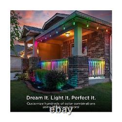 Enbrighten Premium Color Changing String Lights, 48ft Black Cord, 24 Shatterp