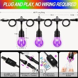 Enhanced 96FT Color Changing Edison Bulb Lights Water Resistant & Linkable