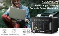 FLOUREON Portable 500Wh Solar Power Inverter Generator Supply Energy Storage US