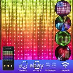Fairy Curtain Lights Color Changing, 400 LED RGB Window Curtain Lights, 6.6