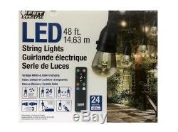 Feit 48ft 24 LED RGB Outdoor Weatherproof Color Changing String Light Set Remote