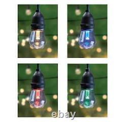 Feit Electric 30' Color-Changing LED String Lights 15 bulbs, Commercial-strength