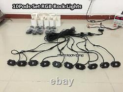 Fiacarlighting 10Pods Set RGB Color Changing Bluetooth Control LED Rock Lights