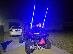 Fiacarlighting Pair 3feet Bluetooth RGB Color Change Off-road LED Whips Lights