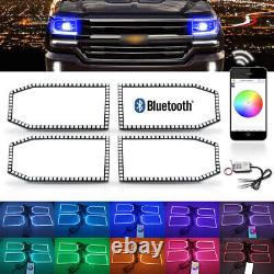 For 2014-16 Chevy Silverado Multi-Color Changing LED RGB SMD Headlight Halo Ring